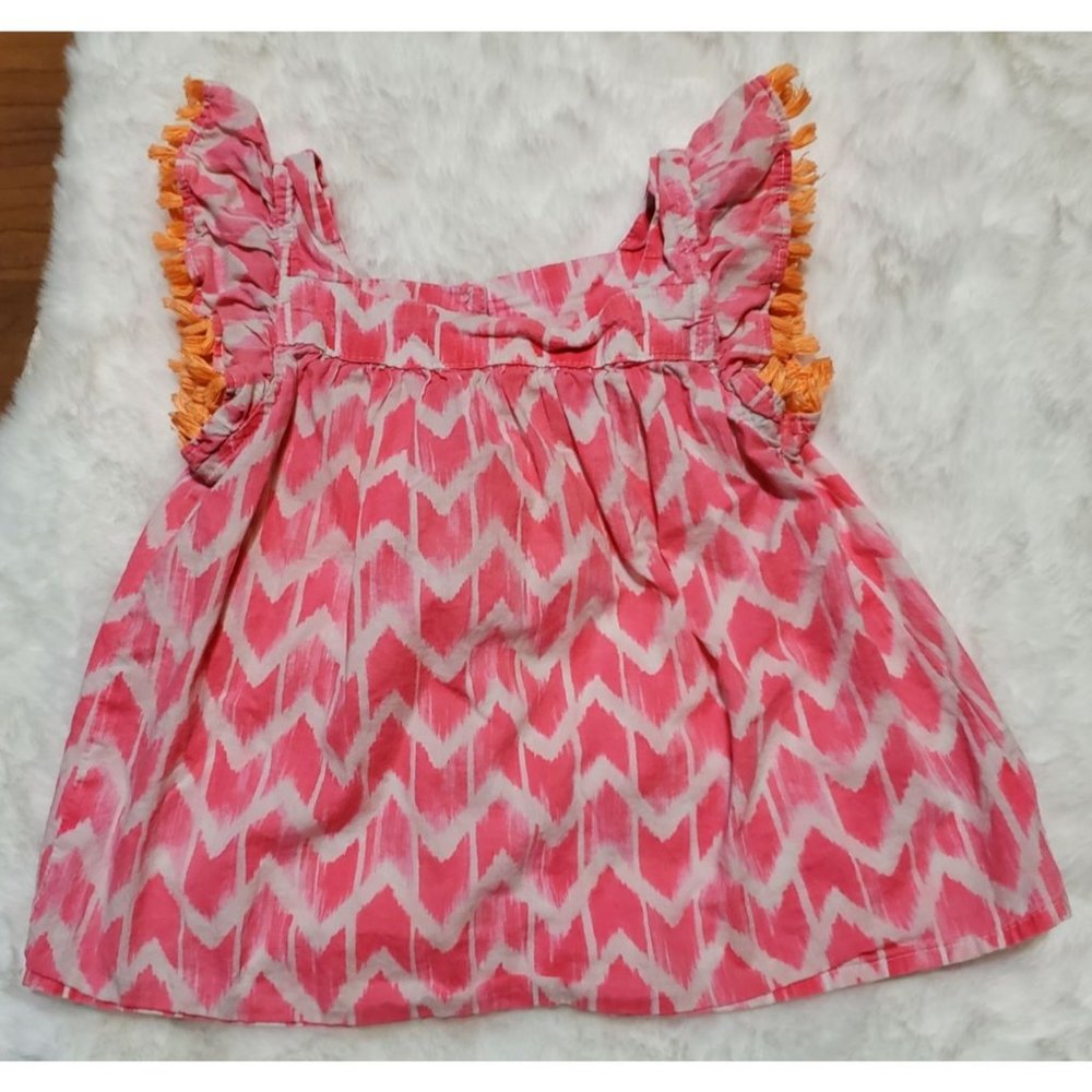 GUC 3T OshKosh Bgosh Baby Girls Embellished Chevron Tank Top Shirt Sleeveless